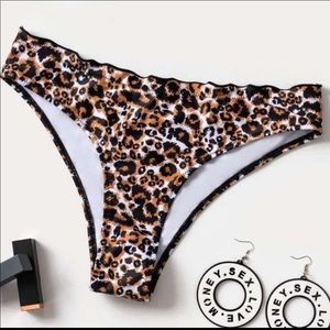 Leopard bikini bottoms, L NEW